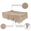 Modern Leisure Basics Rect/Oval Patio Table & Chair Set Cover, 115 in. L x 76 in. W x 3 in. H, Khaki 8576A